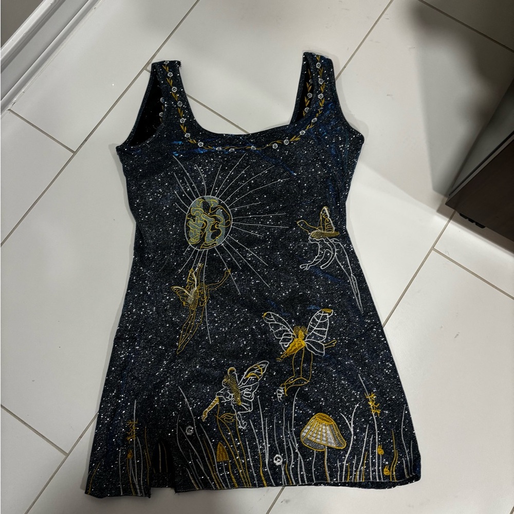Amazon Black and Gold Embellished Mini Dress Cocktail